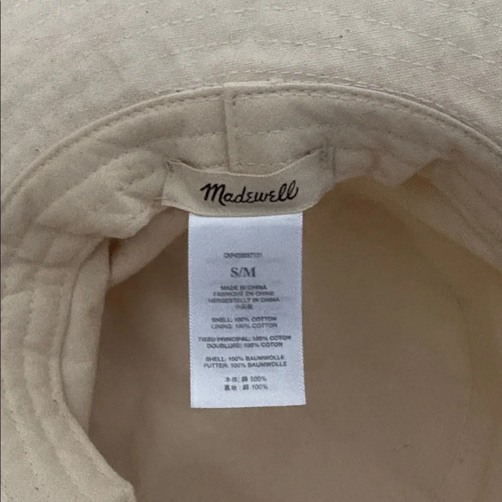 Madewell Cream Wide Brim Canvas Sun Hat